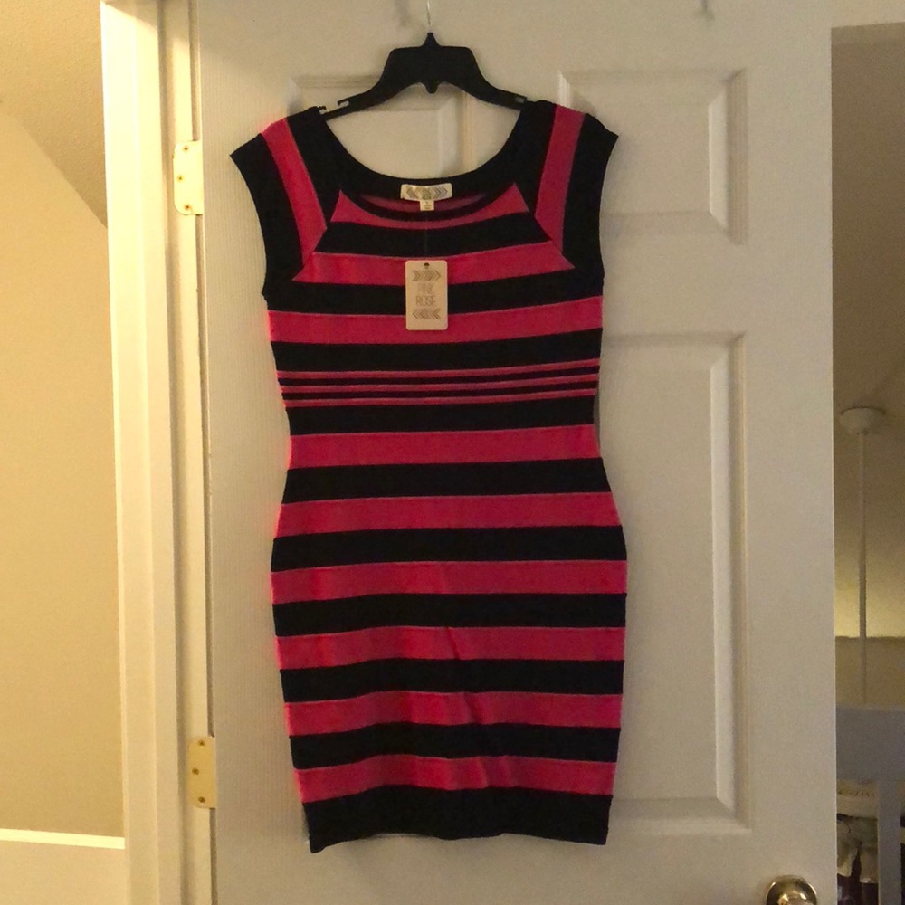 Black and Fuschia Mini Dress